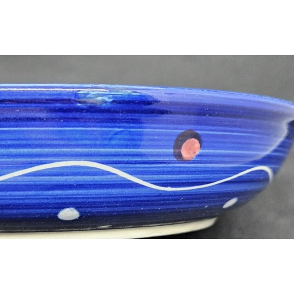 Tabletops Gallery Floral Dots Hand Painted Bowl - Picture 5 of 10